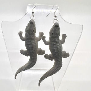Large Alligator Earrings - Animal Earrings - Zoo Earrings - Cajun Earrings